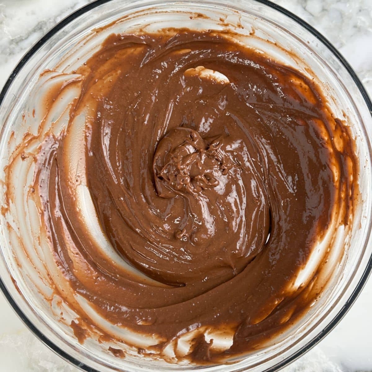 Bowl with chocolate pudding.
