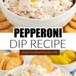 Bowl of pepperoni dip.