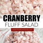 Bowl of cranberry fluff salad.