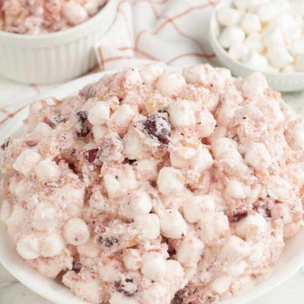 Bowl of cranberry fluff.