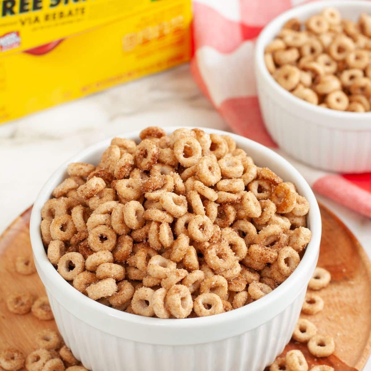 Bowl of hot buttered Cheerios. 